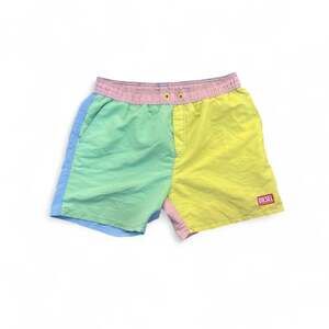 Diesel Colorblock Swim Shorts Men's Large Pastel Y2K